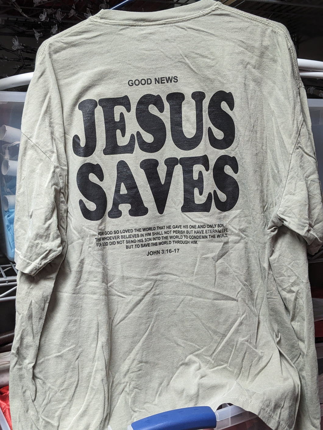 Gray Jesus Saves t-shirt Adult