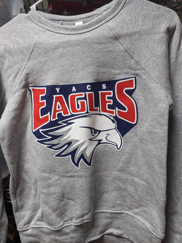 Gray crewneck with Eagle circle Youth