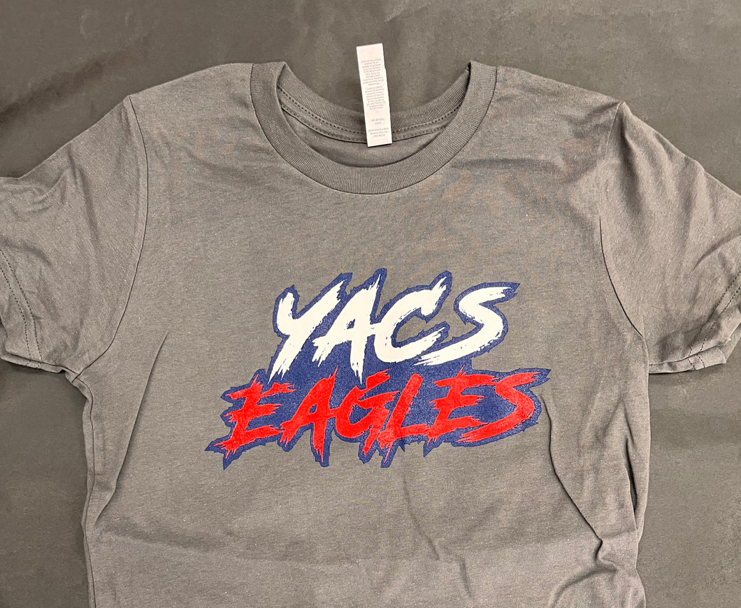 YACS Graffiti Font Gray Tshirt