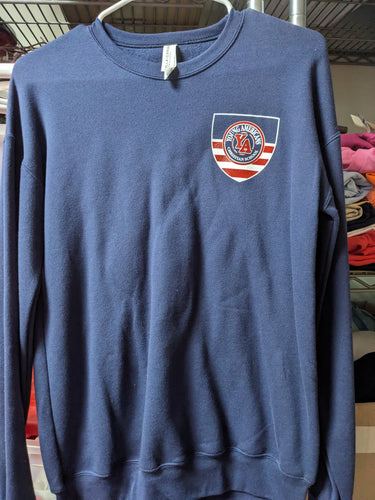 Navy Crewneck Sweatshirt with front and back Est. in 1988 Eagle logo