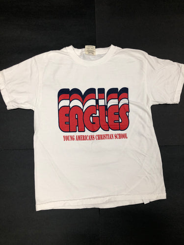 White Eagles Eagles Eagles Bubble Font Tshirt- Comfort Color Brand