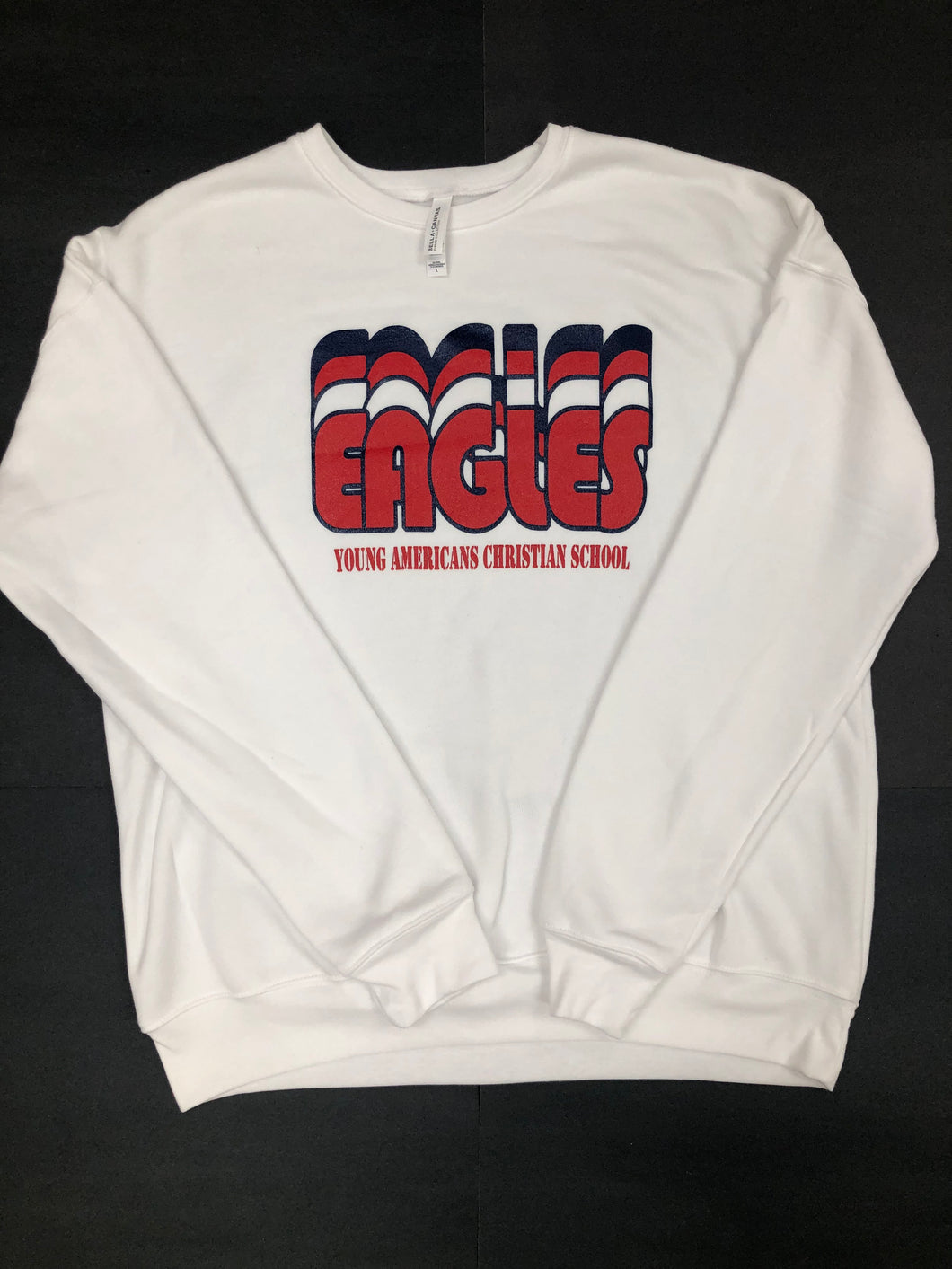 White Crew Neck Sweatshirt EAGLES EAGLES EAGLES