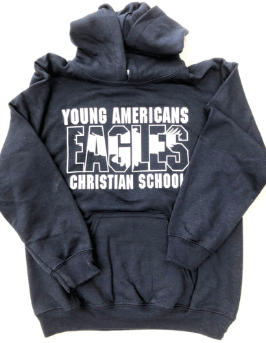 Adult Navy Blue Heather Hoodie with Eagles Design